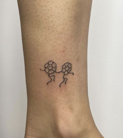 Dancing Flowers Tattoo, Dancing Flower Tattoo, Dancing Flowers, Subtle Tattoos, Flower Ornaments, Feminine Tattoos, Get A Tattoo, Minimalist Tattoo, Tiny Tattoos