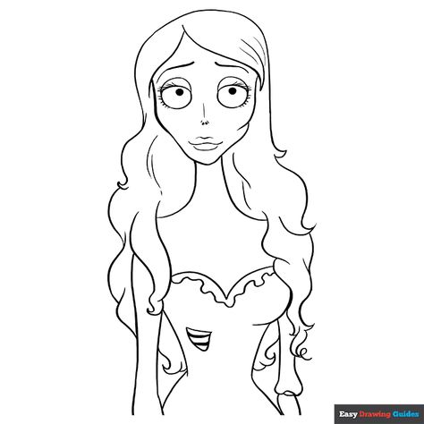 Free printable corpse bride coloring page Star Wars Coloring Sheet, Tv Show Characters, Toy Story Coloring Pages, Harry Potter Coloring Pages, Batman Coloring Pages, Avengers Coloring Pages, Show Characters, Easy Drawing Guides, Avengers Coloring