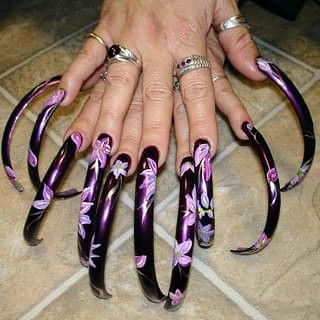 Long Curved Nails, Long Fingernails, Curved Nails, Diy Acrylic Nails, Long Nail Designs, Toe Nails, Long Nails, Gel Nails, Acrylic Nails