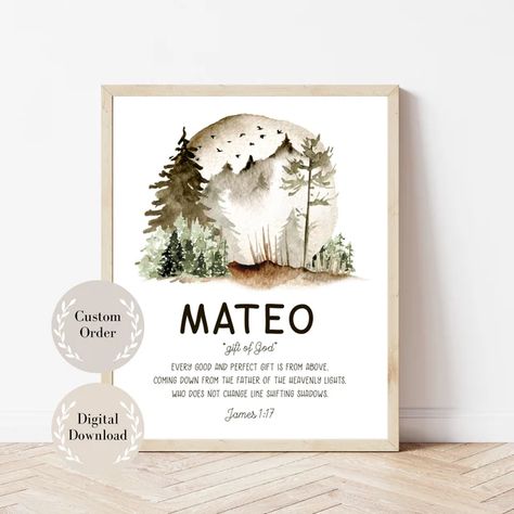 AlniDesign - Etsy Romania Baby Scripture, Sims Names, Nursery Baby Boy, Baby Boy Name, Dreamy Nursery, Biblical Names, Bible Prints, Boy Name, Nursery Room Inspiration