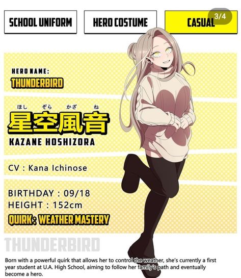 @laurelstarring on Instagram •Kazane Hoshizora• Kazane Hoshizora Mha, My Hero Academia Oc Female, My Hero Academia Oc, My Hero Academia Costume, Very Weird, My Hero Academia Eraserhead, Strong Emotions, Mha Oc, First Year Student