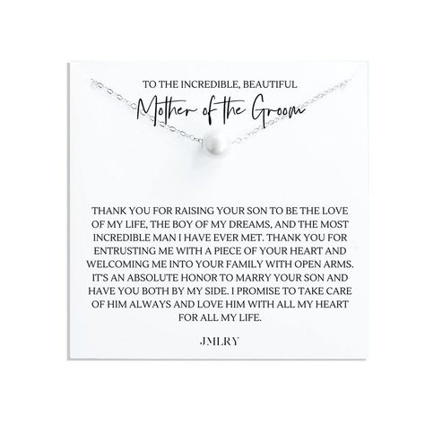 Mother of the Groom Gifts from Bride to Future Mother in Law Gifts from Daughter in Law on Wedding Day Christmas Holiday Birthday Pearl Necklace Sterling Silver 18" To My Future Mother In Law, In Laws Wedding Gift, Note To Mother In Law On Wedding Day, To My Mother In Law On My Wedding Day, Letter To Mother In Law On Wedding Day, Mother Of The Groom Gifts From Bride, Mother In Law Wedding Gift From Bride, Groom Gifts From Bride, Mother In Law Quotes