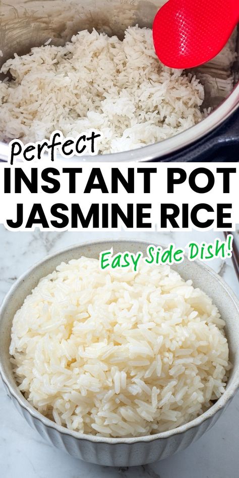 Transform the way you make rice with this Instant Pot jasmine rice recipe. It’s a super quick and easy side dish, and turns out perfectly cooked jasmine rice every time – fluffy, aromatic, and utterly irresistible. Pressure Cooker Rice White, Instapot Rice Recipe, Instant Pot Rice White, Jasmine Rice Instant Pot, Rice Instant Pot Recipes, Instant Pot Rice Recipes, Instant Pot Jasmine Rice, Jasmine Rice Recipe, Jasmine Rice Recipes