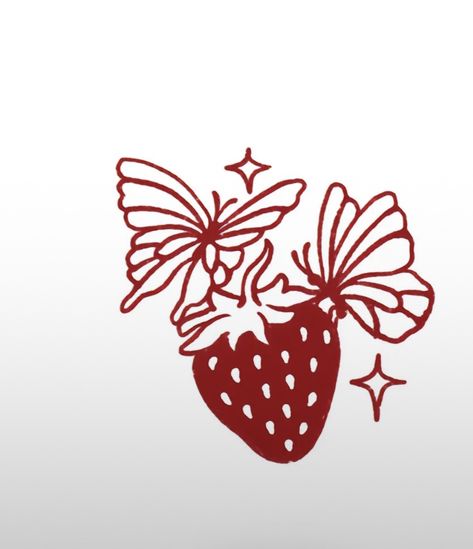 American Trad Strawberry, Strawberry Outline, Strawberry Tattoo, Tools Drawing, Art Tools Drawing, Sleeve Tattoos For Women, Vinyl Ideas, Learn Art, Art Tools