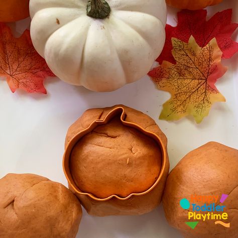 How to Make Pumpkin Pie Spice Playdough - Happy Toddler Playtime Pumpkin Spice Playdough, Pumpkin Playdough, Make Pumpkin Pie Spice, Soft Playdough Recipe, Homemade Pumpkin Spice, Pumpkin Scent, Playdough Recipe, How To Make Pumpkin, Homemade Pumpkin