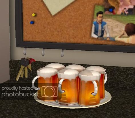 TheNinthWaveSims: The Sims 2 - Grand Duchess Emerald's Mug of Beer Drinkable Sims Decor, Mug Of Beer, Sims 4 Kitchen, Celtic Pride, Ts2 Cc, The Sims 4 Packs, Play Sims, The Sims 2, Custom Plates