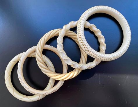 Ivory Bangles, Ivory Jewelry, Silver Bracelet Designs, Rajputi Jewellery, Elephant Sculpture, Hacks Clothes, Jewelry Workshop, Fashion Hacks, Fashion Hacks Clothes