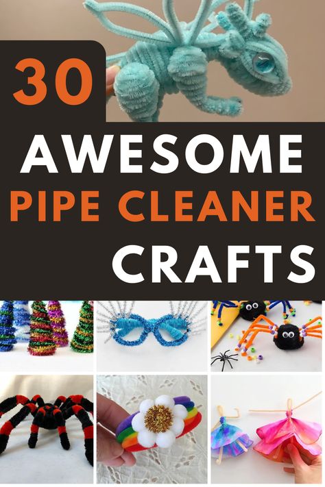 30 pipe cleaner crafts to make Pope Cleaner Crafts, Pipe Cleaner Crafts For Kids Halloween, Easy Cheap Crafts For Kids, Pipe Cleaner Fall Crafts, Bead And Pipe Cleaner Crafts, Pipe Cleaner Crafts For Kids Animals, What To Make With Pipe Cleaners, Pipecleaners Crafts Easy, Pipe Cleaner Halloween Crafts