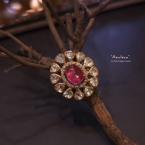 #moissanite #polki #ring #azaleaa #realjewellery #handmade #handcraft #unique #silver #stones #royallook #bridalring #wedding #traditionalwear #indianjewellery #bridering #occasionwear #swarovski #diamondfinish Polki Rings Design, Polki Rings, Jewellery For Wedding, Simple Diamond Earrings, Coral Jewelry Set, Hand Rings, Fancy Jewelry Necklace, Gold Earrings Wedding, Jewelry Designing