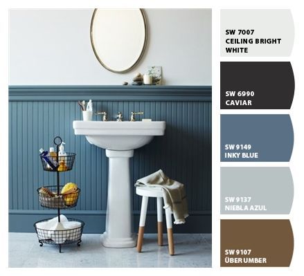 Paint colors from ColorSnap by Sherwin-Williams Sherwin Williams, Round Mirror Bathroom, Paint Colors, Bathroom Mirror, Google Search, Paint, Mirror, Furniture, Blue