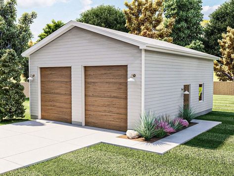 050G-0154: Two-Car Garage Plan with Boat Storage Tall Garage Doors, Tall Garage, Detached Garage Designs, Garage Plans Detached, Garage Designs, Farmhouse Garage, Cottage Plans, Garage Addition, Storage Garage