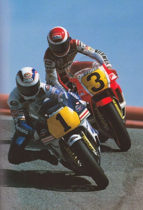 Photo  Wayne Gardner & Eddie Lawson Laguna Seca 1988 Eddie Lawson, Motogp Race, Laguna Seca, Racing Photos, Motorcycle Riders, Racing Motorcycles, Valentino Rossi, Motorcycle Racing, Moto Gp