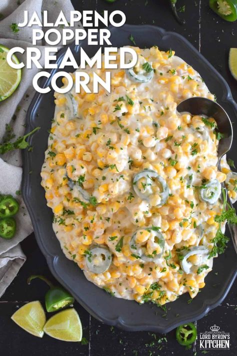 Smoked Jalapeno Cream Corn, Sides For Hot Dogs, Cream Cheese Corn, Moms Recipes, Creamed Corn Recipes, Spicy Corn, Corn Dishes, Jalapeno Recipes, Creamy Corn