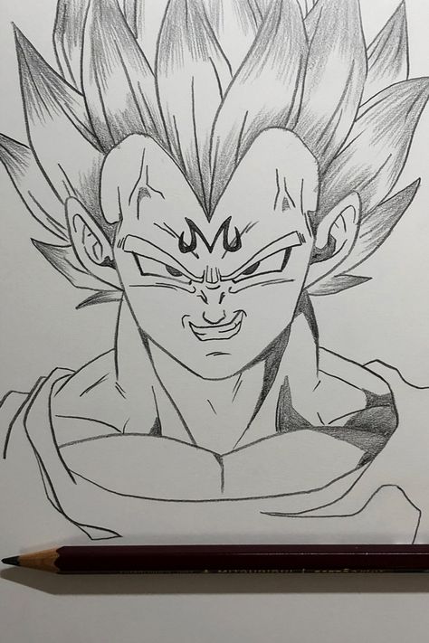 Draw Majin Vegeta from Dragon Ball https://youtu.be/UO55Pcssovo Drawing Dragon Ball Art, Vegeta Drawing Sketch, Majin Vegeta Drawing, Vegeta Drawing, Vegeta Majin, Majin Vegeta, G Tattoo, Ball Drawing, Anime Tattoo