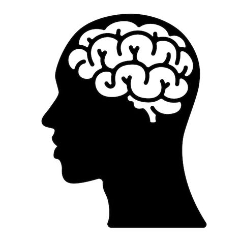 Brain Silhouette, Hot Wheels Garage, Bahasa Melayu, Silhouette Illustration, Human Head, Black And White Background, Silhouette Png, Human Brain, Human Mind