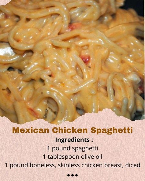 Comfort Food Recipes Mexican Chicken Spaghetti, Mexican Spaghetti, Spaghetti Ingredients, Taco Spaghetti, Boiled Chicken Breast, Chicken Spaghetti Recipes, Spaghetti Dinner, Rotel Tomatoes, Boiled Chicken