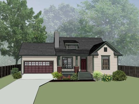 House Plan 1207A – Standard Series – ThompsonPlans.com Bungalow Style House, Bungalow Style House Plans, Shingle Exterior, Bungalow House Plans, Country Style House Plans, Bungalow Style, Country House Plan, Farmhouse House, Bungalow House