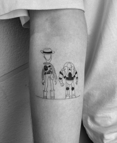 Toy Story Tattoos, Toy Story Tattoo, Disney Inspired Tattoos, Disney Sleeve Tattoos, Story Tattoo, Disney Sleeve, M Tattoos, Kunst Tattoos, Marvel Tattoos