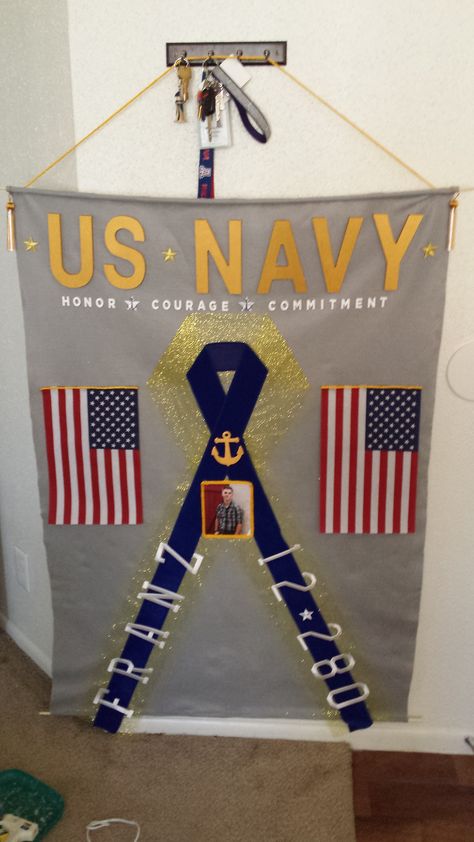 US Navy Banner for Bootcamp Graduation Us Navy Party, Navy Party, Madison Grace, Us Navy, Graduation Party, Navy