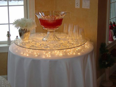 Table for punch bowl Bakery Shops, Retirement Party Favors, Bbq Parties, Fruit Displays, Icicle Lights, 50th Wedding Anniversary, 50th Wedding, Retirement Parties, Anniversary Parties