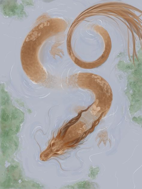 Water Dragon Design, Water Creatures Drawing, Korean Dragon Art, Dragon Core Aesthetic, Japanese Water Dragon, Water Dragon Art, Ethereal Dragon, Koi Fish Dragon, Asian Dragon Art