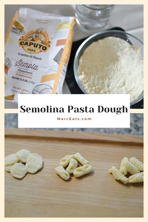 Homemade Semolina Pasta Dough Recipe, Fun Homemade Pasta Shapes, Homemade Pasta Semolina Flour, Fresh Pasta Shapes, 00 Flour Pasta Dough Recipe, Eggless Pasta Dough, Homemade Pasta With Semolina Flour, Semolina Flour Pasta Recipe, Pasta With Semolina Flour