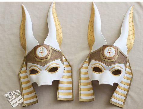 Just finished and listed this brand new design; Japanese Rabbit.  Numbered, dated original, losely based on characters from the Okami video game.  A leather mask sumi-e version of "The Ra... Anubis Costume, Egyptian Jackal, Japanese Rabbit, Anubis Mask, Dad Costume, Egyptian Mask, Alice Costume, Egyptian Deity, Yellow Gems