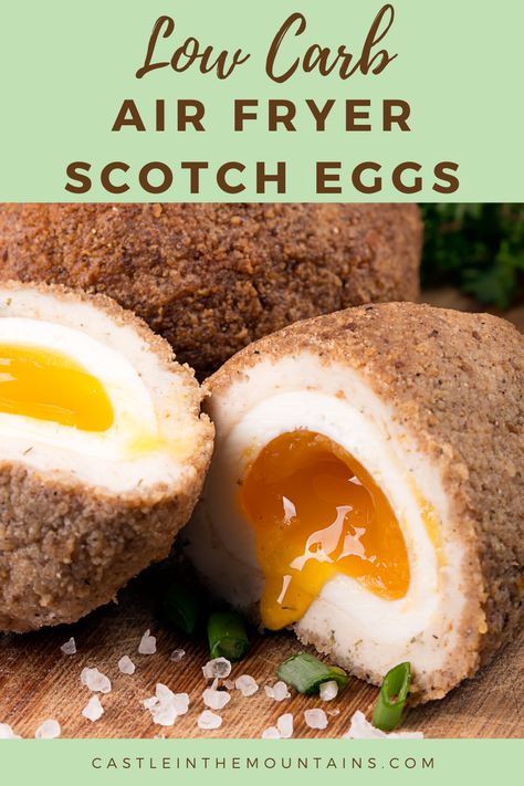 Amazing Low Carb Air Fryer Scotch Eggs - Easy & 0 Net Carbs Eggs Air Fryer, Low Carb Air Fryer, Scotch Eggs Recipe, Keto Air Fryer, Air Fried Food, Air Fryer Oven Recipes, Scotch Eggs, Air Fry Recipes, British Pub