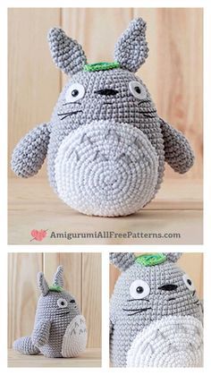 Totoro Amigurumi, Crochet Totoro, Crochet Teddy Bear Pattern, Quick Crochet Patterns, Mode Crochet, Crochet Animals Free Patterns, Kawaii Crochet, Crochet Amigurumi Free Patterns, Crochet Amigurumi Free