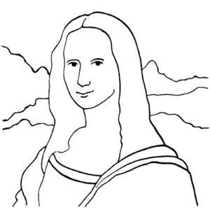 Monalisa Drawings Easy, Mona Lisa Drawing Easy, Lisa Coloring, Lisa Drawing, Mona Lisa Drawing, La Mona Lisa, New Year Coloring Pages, Braid Videos, Spool Tables