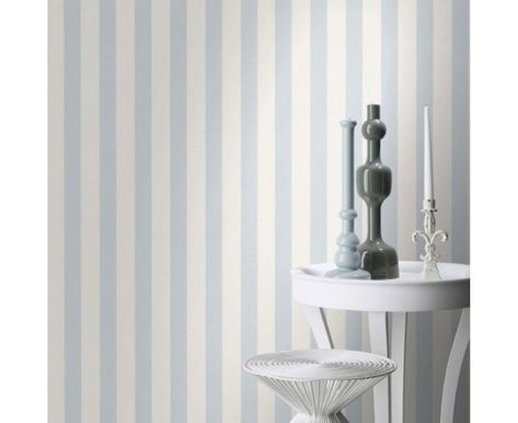 Bambino XVIII Narrow Stripe Wallpaper Blue / White Rasch 246025 | Catch.com.au Blue Striped Walls, Blue Stripe Wallpaper, Girl Nursery Wallpaper, Tartan Wallpaper, Stripped Wallpaper, Small Bathroom With Shower, Boy Girl Nursery, English Decor, Nursery Room Design