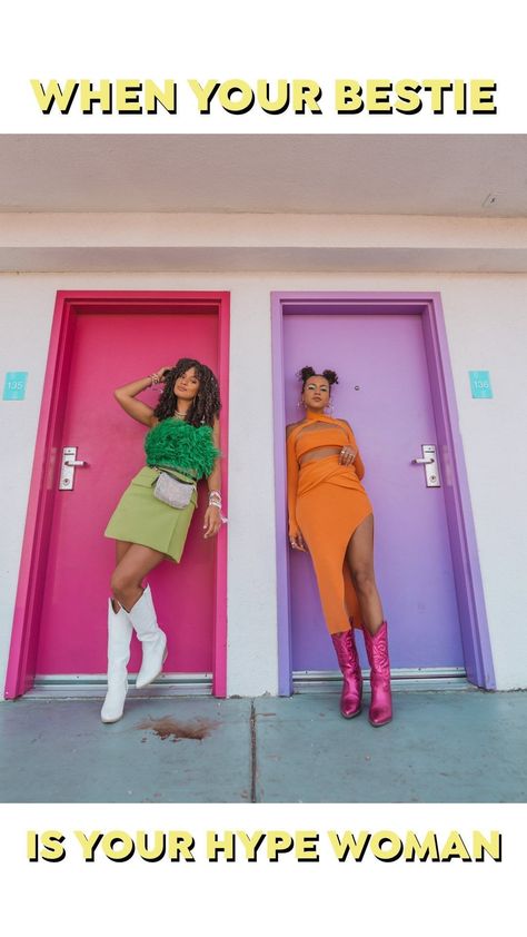 byaimeekelly on Instagram: If your bestie doesn’t hype you up like this, is she even your bestie? Tag them in the comments😜👇🏽 . . #besties #bff #bestfriends… Trends With Bestie, Bestie Summer Outfits, Let Your Bestie Choose Your Outfit, Bestie Matching Outfits Black, Saweetie Best Friend Outfits, Instagram Profile, Best Friends, Ootd, Instagram