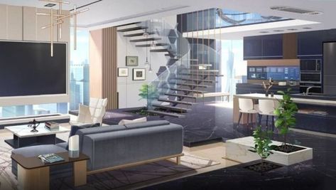 Anime Houses, Anime House, Anime Places, Bedroom Drawing, Scenery Background, Fantasy Homes, House Room, Miniature House, Anime Scenery Wallpaper