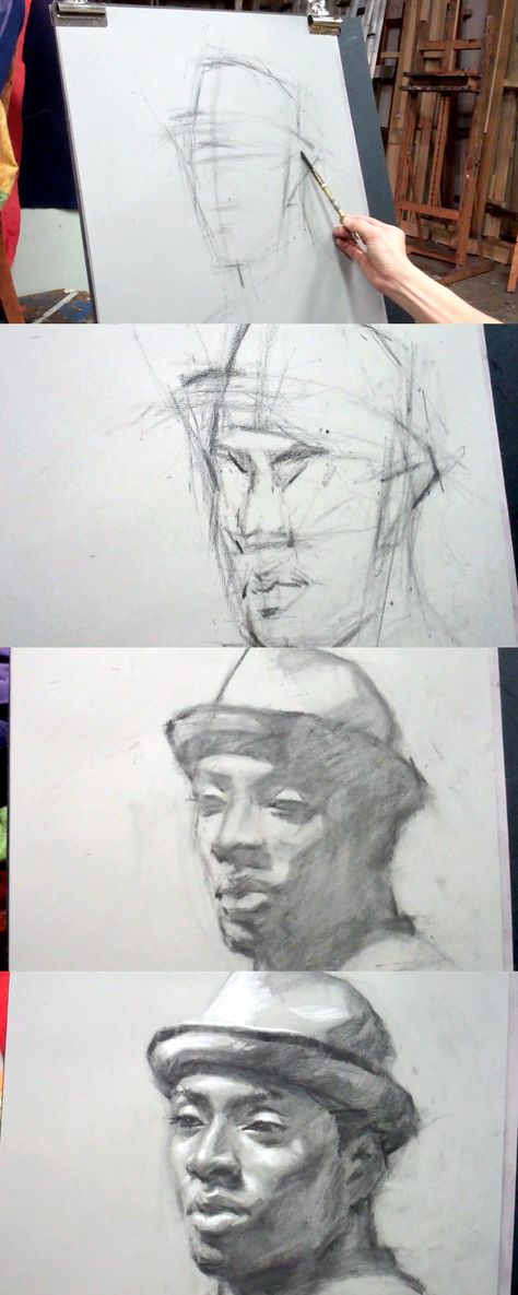 How to Draw a Portrait with vine charcoal and white chalk — watch the video with Art League instructor Jin Chung here: https://www.youtube.com/watch?v=LF1Tc7lQd28&list=PL7C9C69D8534FC84F Vine Charcoal Drawings, Charcoal And Chalk Drawings, Chalk Portraits, Charcoal Ideas, Loomis Method, Drawing With Charcoal, Charcoal Artwork, Vine Charcoal, Graphic Design Style