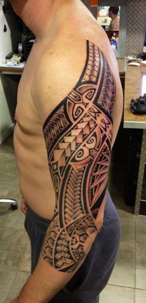 165 Best Arm Tattoos for Men, Women, Girls & Guys awesome Maori Half Sleeve Tattoo, Arm Polynesian Tattoo Design, Arm Polynesian Tattoo, Half Sleeve Tattoo Design, Polynesian Tattoo Design, Dr Tattoo, Ta Moko Tattoo, Maori Tattoos, Polynesian Tattoos