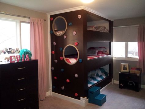 Triple bunk beds Girls Bunk Beds, Kids Room Bed, Bunk Bed Plans, Triple Bunk Beds, Modern Bunk Beds, Diy Bunk Bed, Triple Bunk Bed, Triple Bunk, Cool Bunk Beds