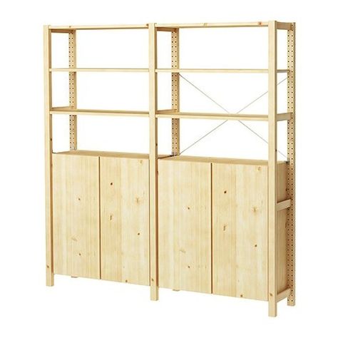 Ivar Storage System from Ikea Ivar Regal, Garage Storage Units, Pine Cabinets, Side Units, Ikea Ivar, Foldable Table, Standing Shelves, Ikea Storage, Wooden Bookcase