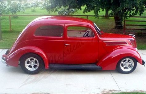 1937 Ford Sedan Featured For Sale | Hotrodhotline.com Muscle Cars For Sale, Old Fords, Go Red, Street Rod, Ford Pickup, Hot Rod, Hot Rods, Muscle Cars, Cars For Sale