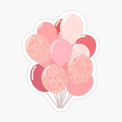 Get my art printed on awesome products. Support me at Redbubble #RBandME: https://www.redbubble.com/i/sticker/Pink-balloons-by-tsong123/52803259.EJUG5?asc=u Pink Aesthetic Stickers Printable, Sticker Aesthetic Printable, Pink Stickers Printable, Pink Stickers Aesthetic Printable, Pink Printable Stickers, Pink Cute Stickers, Pastel Pink Stickers, Cute Birthday Stickers, Birthday Stickers Printable