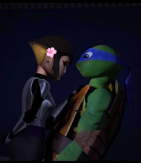 TMNT 2012 Leo and Karai How adorable would this be if it happened?! Leo And Karai, Tmnt 2012 Leo, 2012 Leo, Vengeance Is Mine, Tmnt 2012, Ninja Turtles, Turtles, Fan, Black