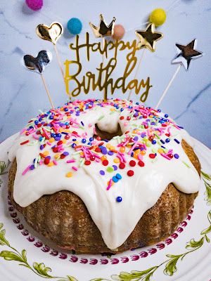 This delicious and easy bundt cake is perfect for a celebration but easy enough for everyday | She's Almost Always Hungry Mini Celebration Cakes, Nothing Bundt Cake Birthday, Birthday Bundt Cake Decorating Ideas, Dancing Birthday Cake, Bundt Cake Decorating, Bundt Cake Decorating Ideas, Birthday Bundt Cake, Donut Ideas, Red Birthday Cakes