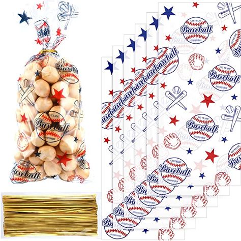 Amazon.com: Chuangdi 100 Pack Baseball Party Cello Bags Cellophane Bag for Birthday Party Supplies Favors Party Supply Bags Goody Favor Bags : Toys & Games Baseball Party Favors, Rainbow Party Favors, Rainbow Theme Party, Birthday Cartoon, Party Goodies, Bat Pattern, Baseball Party, Rainbow Candy, Party Candy