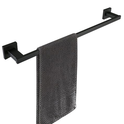 PRICES MAY VARY. [PREMIUM MATERIAL] - Made of 100% SUS 304 stainless steel, outstanding quality ensures years of reliability,durability,Resistant to spots and scratches. This towel bar is the best ideal for hanging wet towels in humid environments such as bathroom or kitchen. [ALL HARDWARE INCLUDE]-The package includes complete installation hardware such as screw kits, manuals, Allen wrenches, work gloves, etc. Women can also complete the installation in a few minutes, and you don't need to worr Black Towel Bar, Bath Towel Racks, Kitchen Towel Holder, Matte Black Bathroom, Towel Rod, Black Bath, Hand Towel Holder, Black Towels, Cabinet Kitchen