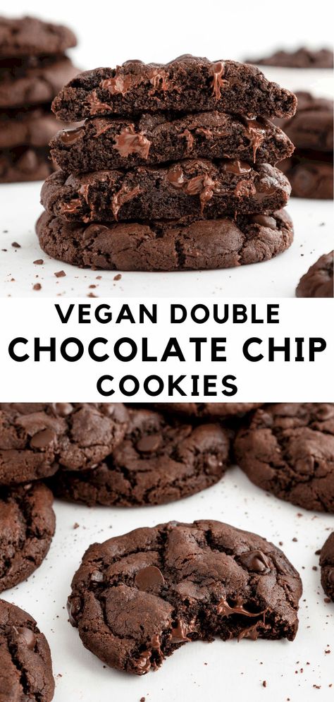 Healthy Cookie Recipe, Vegan Chocolate Cookies, Vegan Christmas Cookies, Healthy Cookie, Cookies Healthy, Vegan Baking Recipes, Vegan Cookies Recipes, Dairy Free Chocolate Chips, Vegan Chocolate Chip Cookies