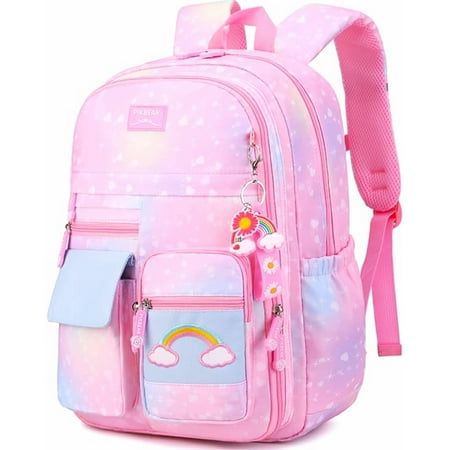 Features Unique Design This kawaii girls backpack is designed with side opening pockets that can be opened 180 for easy storage and removal. Large Capacity Roomy compartment and multi-purpose pockets with ultra-smooth zippers, enough room to hold and well organize your kid's folding umbrella, water bottle, notebooks and stationery. Adjustable Shoulder Straps This school bag features widen and thicken adjustable straps, which relieve the stress of shoulder, offer cool, shockproof and comfortable carry experience. Comfortable Design Features the three-dimensional back pad design, thick and breathable, quickly dissipating heat, effectively reducing the pressure on the back and waist, providing a more comfortable experience for children. Indestructible Material The aesthetic backpack made of P Backpack Kawaii, Girls Backpacks, Backpacks School, Ladybug Birthday Party, Aesthetic Backpack, Girls Backpack, Plantas Vs Zombies, School Bookbags, Ladybug Birthday