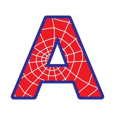 Spiderman Letters, Birthday Spiderman, Spiderman Birthday Party Decorations, Spiderman Birthday Party, Font Typography, Spiderman Party, Kitty Drawing, Diy Letters, Spiderman Birthday