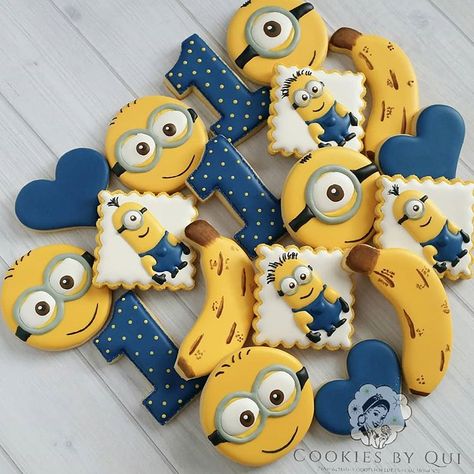 Minions Birthday Party Decorations, Minion Party Theme, Minions Birthday Theme, Minion Cookies, Minion Birthday Cake, Minions Birthday, Happy Birthday Minions, Minion Theme, Minion Birthday Party