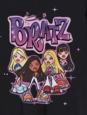 Bratz Group, Bratz Shirt, Sorority Themes, The Bratz, Bratz Aesthetic, Recruitment Themes, Bratz Girls, Womens Black Shorts, Bratz Doll