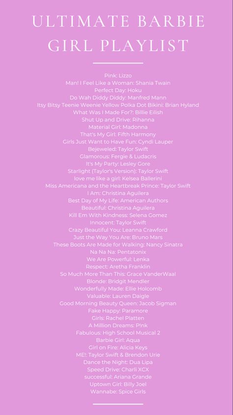 Pink Barbie Party Decor, Barbie Themed Birthday Party Sweet 16, Barbie Party Playlist, Barbie Themed Birthday Party Games, Barbie Themed Games, Barbie Themed Sweet 16, Barbie Games Birthday, Barbie Party Aesthetic, Sweet 16 Barbie Theme