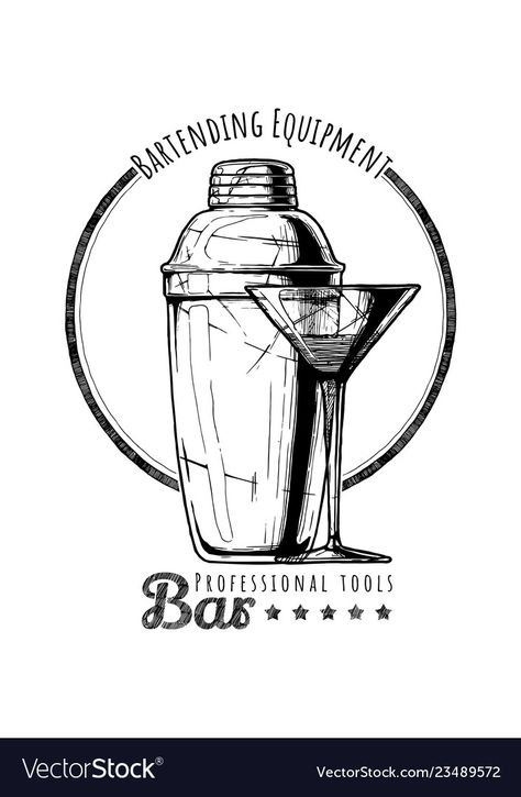 Shaker Tattoo Bartender, Cosmopolitan Cocktail Illustration, Cocktail Shaker Illustration, Mixology Tattoo, Bartender Illustration, Cocktail Shaker Tattoo, Bar Logo Design Ideas, Bartender Tattoo Ideas, Bartender Logo